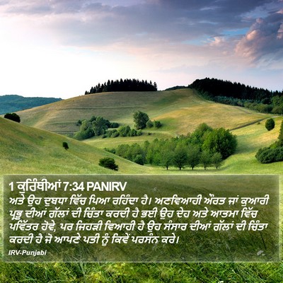 1 ਕੁਰਿੰਥੀਆਂ 7:34 PANIRV Bible Verse Image