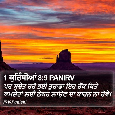 1 ਕੁਰਿੰਥੀਆਂ 8:9 PANIRV Bible Verse Image