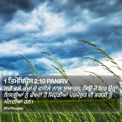1 ਤਿਮੋਥਿਉਸ 2:10 PANIRV Bible Verse Image