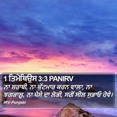 1 ਤਿਮੋਥਿਉਸ 3:3 PANIRV Bible Verse Image