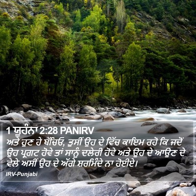 1 ਯੂਹੰਨਾ 2:28 PANIRV Bible Verse Image