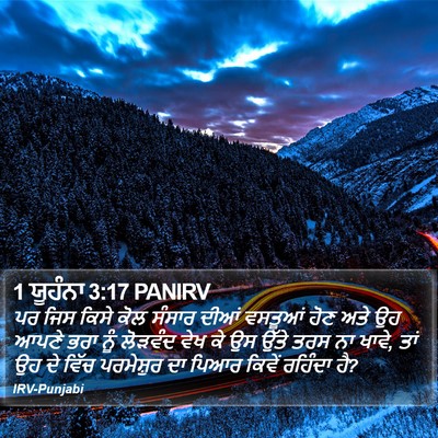 1 ਯੂਹੰਨਾ 3:17 PANIRV Bible Verse Image