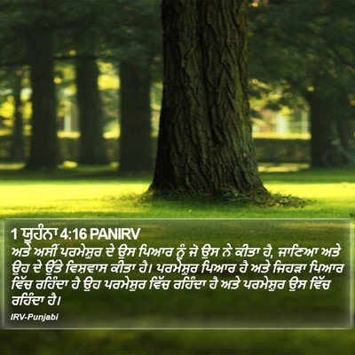 1 ਯੂਹੰਨਾ 4:16 PANIRV Bible Verse Image