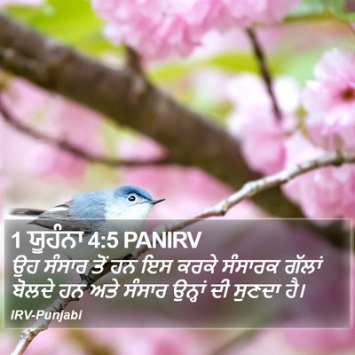 1 ਯੂਹੰਨਾ 4:5 PANIRV Bible Verse Image