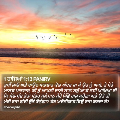 1 ਰਾਜਿਆਂ 1:13 PANIRV Bible Verse Image