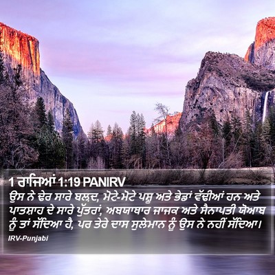 1 ਰਾਜਿਆਂ 1:19 PANIRV Bible Verse Image