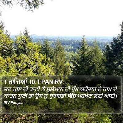1 ਰਾਜਿਆਂ 10:1 PANIRV Bible Verse Image