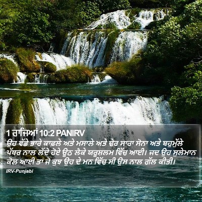 1 ਰਾਜਿਆਂ 10:2 PANIRV Bible Verse Image