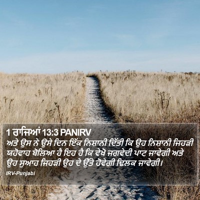 1 ਰਾਜਿਆਂ 13:3 PANIRV Bible Verse Image