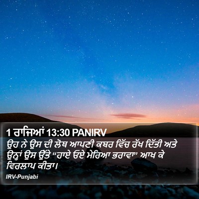 1 ਰਾਜਿਆਂ 13:30 PANIRV Bible Verse Image