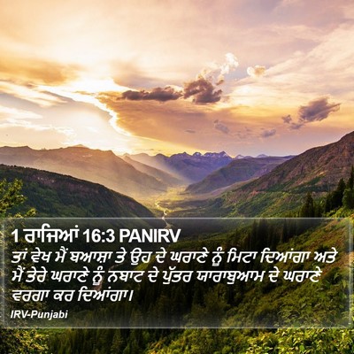 1 ਰਾਜਿਆਂ 16:3 PANIRV Bible Verse Image