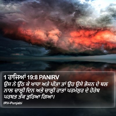 1 ਰਾਜਿਆਂ 19:8 PANIRV Bible Verse Image