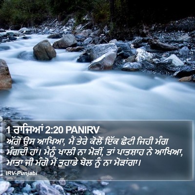 1 ਰਾਜਿਆਂ 2:20 PANIRV Bible Verse Image