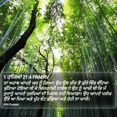 1 ਰਾਜਿਆਂ 21:4 PANIRV Bible Verse Image