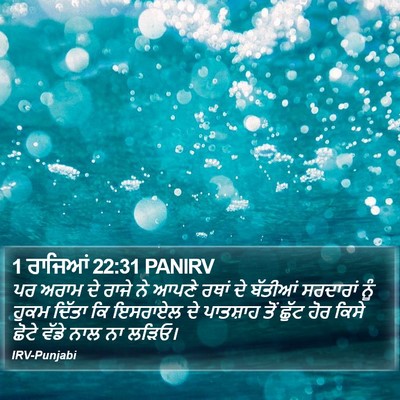 1 ਰਾਜਿਆਂ 22:31 PANIRV Bible Verse Image
