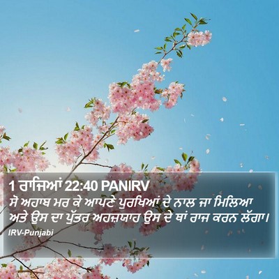 1 ਰਾਜਿਆਂ 22:40 PANIRV Bible Verse Image