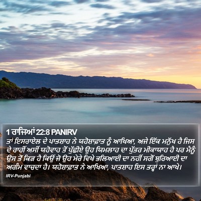 1 ਰਾਜਿਆਂ 22:8 PANIRV Bible Verse Image