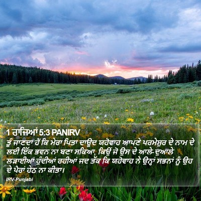 1 ਰਾਜਿਆਂ 5:3 PANIRV Bible Verse Image
