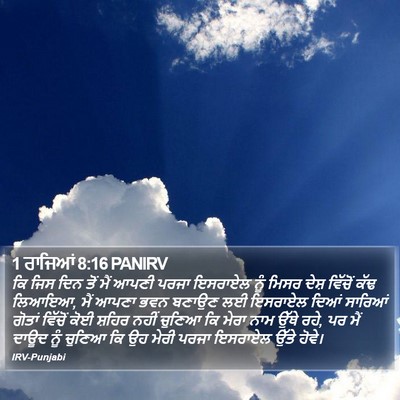 1 ਰਾਜਿਆਂ 8:16 PANIRV Bible Verse Image