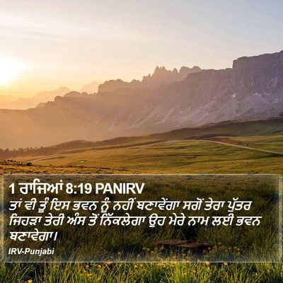 1 ਰਾਜਿਆਂ 8:19 PANIRV Bible Verse Image