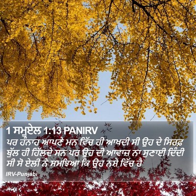 1 ਸਮੂਏਲ 1:13 PANIRV Bible Verse Image