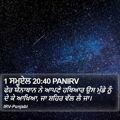1 ਸਮੂਏਲ 20:40 PANIRV Bible Verse Image