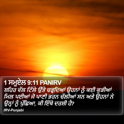 1 ਸਮੂਏਲ 9:11 PANIRV Bible Verse Image