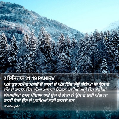 2 ਇਤਿਹਾਸ 21:19 PANIRV Bible Verse Image