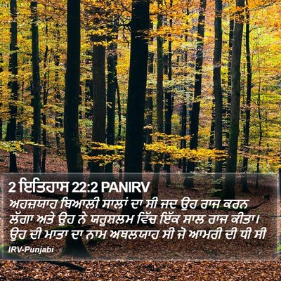 2 ਇਤਿਹਾਸ 22:2 PANIRV Bible Verse Image