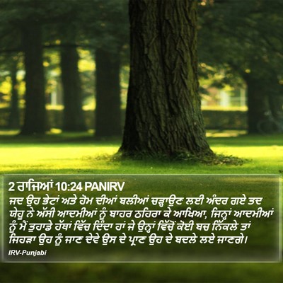 2 ਰਾਜਿਆਂ 10:24 PANIRV Bible Verse Image
