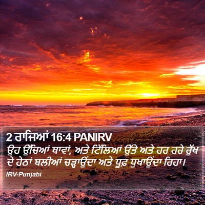 2 ਰਾਜਿਆਂ 16:4 PANIRV Bible Verse Image