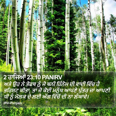 2 ਰਾਜਿਆਂ 23:10 PANIRV Bible Verse Image