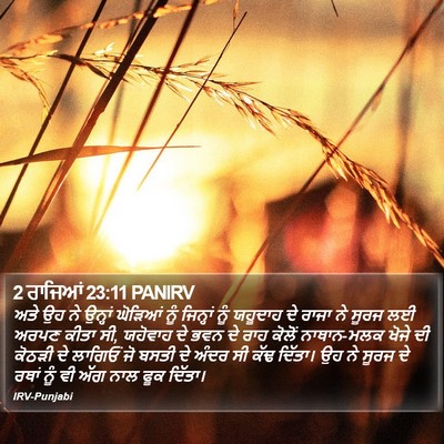 2 ਰਾਜਿਆਂ 23:11 PANIRV Bible Verse Image