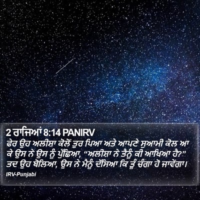 2 ਰਾਜਿਆਂ 8:14 PANIRV Bible Verse Image
