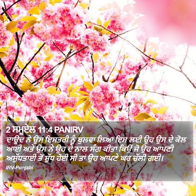 2 ਸਮੂਏਲ 11:4 PANIRV Bible Verse Image