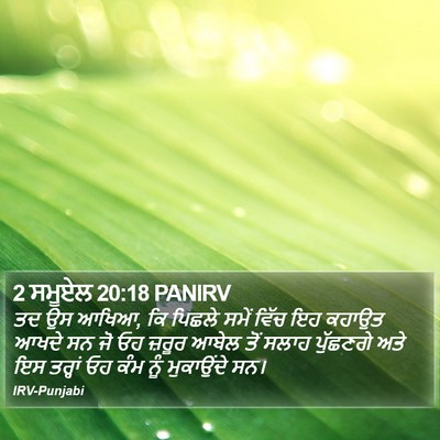 2 ਸਮੂਏਲ 20:18 PANIRV Bible Verse Image