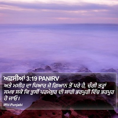 ਅਫ਼ਸੀਆਂ 3:19 PANIRV Bible Verse Image