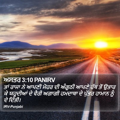 ਅਸਤਰ 3:10 PANIRV Bible Verse Image
