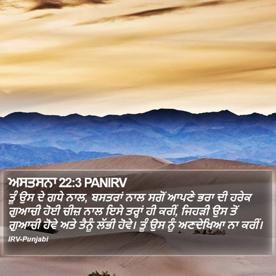 ਅਸਤਸਨਾ 22:3 PANIRV Bible Verse Image