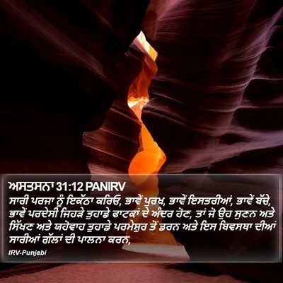 ਅਸਤਸਨਾ 31:12 PANIRV Bible Verse Image