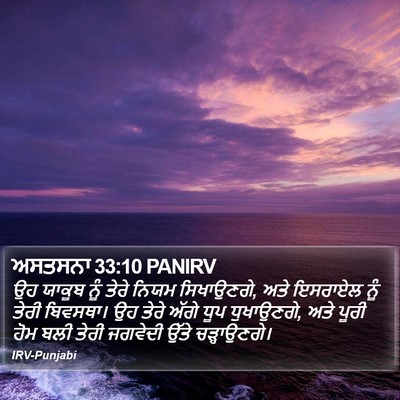 ਅਸਤਸਨਾ 33:10 PANIRV Bible Verse Image