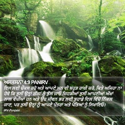 ਅਸਤਸਨਾ 4:9 PANIRV Bible Verse Image