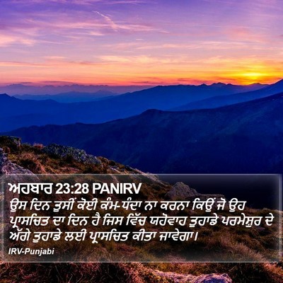 ਅਹਬਾਰ 23:28 PANIRV Bible Verse Image