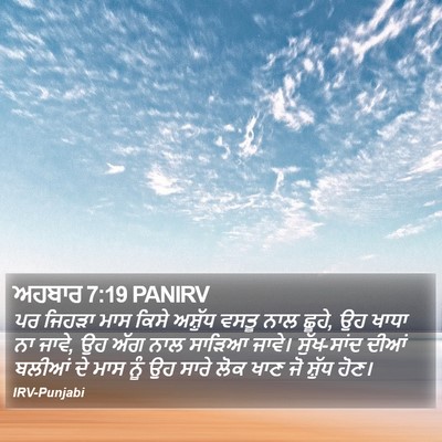 ਅਹਬਾਰ 7:19 PANIRV Bible Verse Image