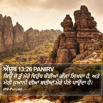 ਅੱਯੂਬ 13:26 PANIRV Bible Verse Image