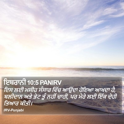 ਇਬਰਾਨੀ 10:5 PANIRV Bible Verse Image