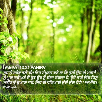 ਇਬਰਾਨੀ 13:21 PANIRV Bible Verse Image