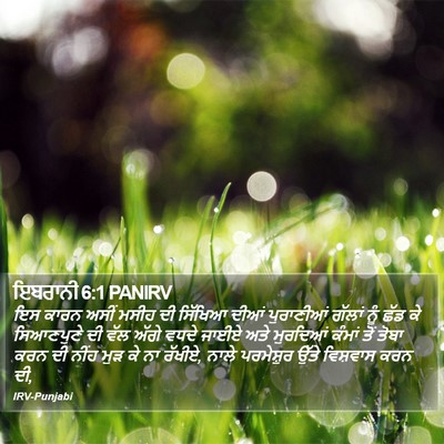 ਇਬਰਾਨੀ 6:1 PANIRV Bible Verse Image