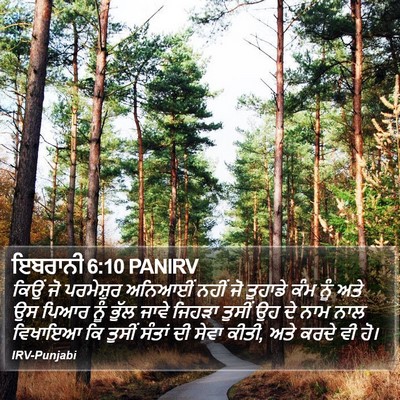 ਇਬਰਾਨੀ 6:10 PANIRV Bible Verse Image