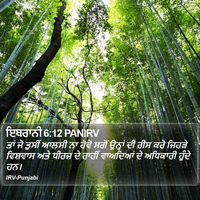 ਇਬਰਾਨੀ 6:12 PANIRV Bible Verse Image